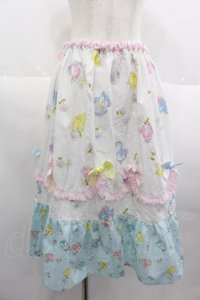 Nile Perch / くまひよこリボンスカート  白Ｘ青Ｘピンク I-25-07-09-096-LO-SK-HD-ZI