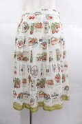 Jane Marple / Cherry labels タックスカート  白 I-25-07-09-098-JM-SK-HD-ZI