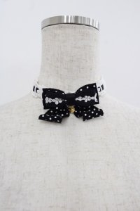 Angelic Pretty / Sweet Dotリボンチョーカー  黒Ｘ白 I-25-07-09-117-AP-AC-HD-ZI