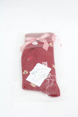 画像2: PINK HOUSE / sweets lop ear bunnyソックス  赤 I-25-07-09-125-LO-ZA-HD-ZI