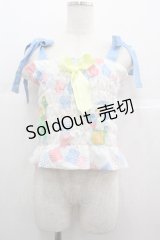 Nile Perch / おもちゃプリントキャミビスチェ  白Ｘ青Ｘピンク I-25-07-09-024-LO-TO-HD-ZI