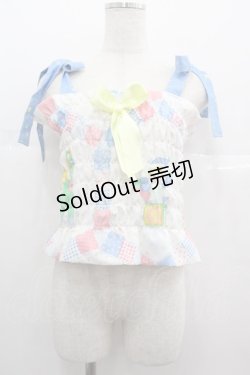 画像1: Nile Perch / おもちゃプリントキャミビスチェ  白Ｘ青Ｘピンク I-25-07-09-024-LO-TO-HD-ZI