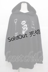 Candy Stripper / WHATEVER HOODIE  黒Ｘ白 I-25-07-09-043-PU-TO-HD-ZI