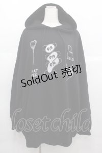 Candy Stripper / WHATEVER HOODIE  黒Ｘ白 I-25-07-09-043-PU-TO-HD-ZI