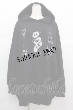 画像1: Candy Stripper / WHATEVER HOODIE  黒Ｘ白 I-25-07-09-043-PU-TO-HD-ZI