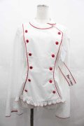 metamorphose / 【プラスサイズ】Little Nurse 長袖ブラウス  白Ｘ赤 I-25-07-16-001-ME-BL-HD-ZI