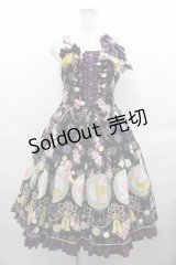 metamorphose / 花鹿の万華鏡 ジャンパースカート&リボンクリップセット 1 黒ｘ紫 I-25-07-16-039-ME-OP-HD-ZI