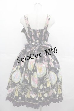 画像2: metamorphose / 花鹿の万華鏡 ジャンパースカート&リボンクリップセット 1 黒ｘ紫 I-25-07-16-039-ME-OP-HD-ZI