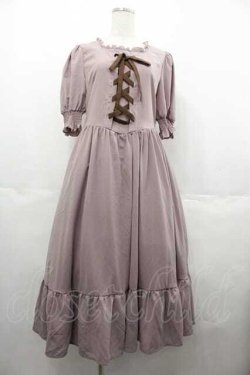 画像1: m petit by misako / AMレースアップワンピース M ピンク I-25-07-16-046-LO-OP-HD-ZI