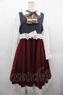 画像1: Favorite / マッドハッターワンピース  紺ＸボルドーＸ白 I-25-07-16-053-LO-OP-HD-ZI