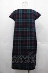 画像2: Jane Marple / タータンチェック半袖ワンピース  黒Ｘ赤Ｘ緑 I-25-07-16-054-JM-OP-HD-ZI (2)
