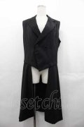BPN FOR MEN / ロングベスト  黒 I-25-07-16-072-GO-JA-HD-ZI