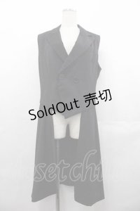 BPN FOR MEN / ロングベスト  黒 I-25-07-16-072-GO-JA-HD-ZI