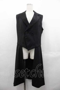画像1: BPN FOR MEN / ロングベスト  黒 I-25-07-16-072-GO-JA-HD-ZI