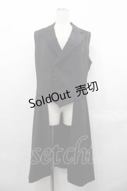 画像1: BPN FOR MEN / ロングベスト  黒 I-25-07-16-072-GO-JA-HD-ZI
