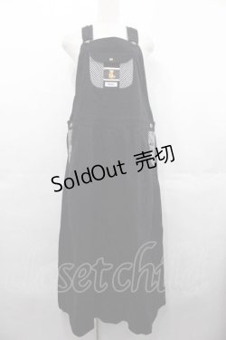 画像1: PINK HOUSE / ギンガムチェック使いサロペットスカート  黒 I-25-07-16-077-LO-OP-HD-ZS