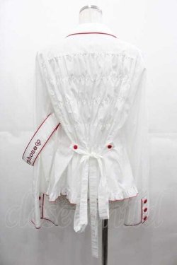 画像2: metamorphose / 【プラスサイズ】Little Nurse 長袖ブラウス  白Ｘ赤 I-25-07-16-001-ME-BL-HD-ZI