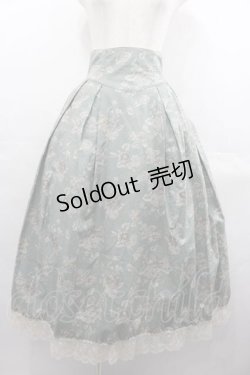 画像1: Victorian maiden / カントリーハイウエストスカート  青 I-25-07-16-086-CL-SK-HD-ZI