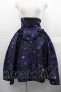 gouk 雅 / 花焔の星空柄フィッシュテールスカート  黒Ｘ紫 I-25-07-16-092-EL-SK-HD-ZI