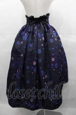 画像2: gouk 雅 / 花焔の星空柄フィッシュテールスカート  黒Ｘ紫 I-25-07-16-092-EL-SK-HD-ZI