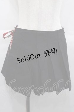 画像1: gouk / ミニ巻きスカート  黒Ｘ赤 I-25-07-16-096-GO-SK-HD-ZI