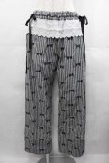 Candy Stripper / RIBBON STRIPE EASY PANTS  白Ｘ黒 I-25-07-16-099-PU-PA-HD-ZI