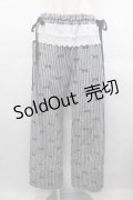 Candy Stripper / RIBBON STRIPE EASY PANTS  白Ｘ黒 I-25-07-16-099-PU-PA-HD-ZI