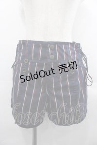 Ozz oneste / ストライプショートパンツ  ネイビーＸ赤 I-25-07-16-101-OO-PA-HD-ZI