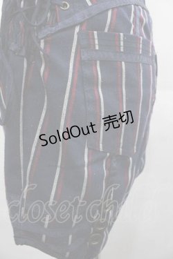 画像3: Ozz oneste / ストライプショートパンツ  ネイビーＸ赤 I-25-07-16-101-OO-PA-HD-ZI