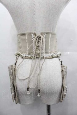 画像2: Ozz oneste / 薔薇刺繍ポーチ付きコルセット  ベージュ I-25-07-16-103-OO-ZA-HD-ZI