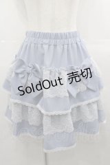 axes femme POETIQUE / フリルミニスカート M サックス I-25-07-16-104-AX-OP-HD-ZI