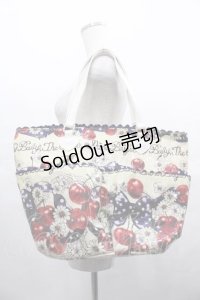BABY,THE STARS SHINE BRIGHT / チェリーランデヴー〜BABY CHERRY の恋の始まり〜柄トートBag  生成 I-25-07-16-108-BA-BG-HD-ZI
