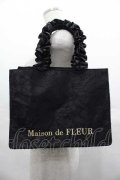 Maison de FLEUR / レースフリルハンドルスクエアトートSバッグ  黒 I-25-07-16-109-LO-BG-HD-ZI