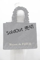 Maison de FLEUR / レースフリルハンドルスクエアトートSバッグ  黒 I-25-07-16-109-LO-BG-HD-ZI