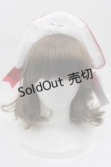metamorphose / Little Nurseキャップ風カチューシャ  白Ｘ赤 I-25-07-16-115-ME-AC-HD-ZI