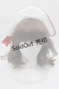 metamorphose / Little Nurseキャップ風カチューシャ  白Ｘ赤 I-25-07-16-115-ME-AC-HD-ZI