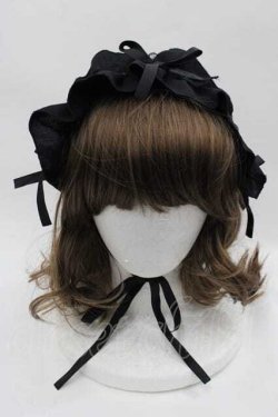 画像2: MARBLE / フリルリボンヘッドドレス  黒 I-25-07-16-119-GO-AC-HD-ZI