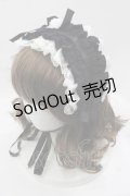 MARBLE / レースローズリボンフリルヘッドドレス  黒ｘ白 I-25-07-16-120-GO-AC-HD-ZI