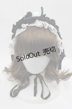 画像2: MARBLE / レースローズリボンフリルヘッドドレス  黒ｘ白 I-25-07-16-120-GO-AC-HD-ZI