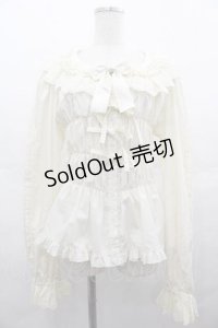 metamorphose / 【プラスサイズ】綿レースシャーリング長袖ブラウス（丸襟）  キナリ I-25-07-16-002-ME-BL-HD-ZI