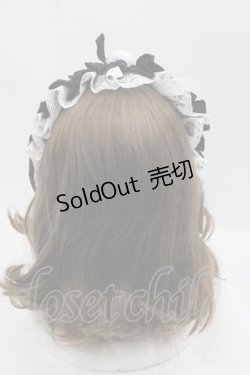 画像3: MARBLE / レースローズリボンフリルヘッドドレス  黒ｘ白 I-25-07-16-120-GO-AC-HD-ZI