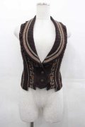 Ozz oneste / 薔薇刺繍ベスト  ブラウン I-25-07-16-014-OO-TO-HD-ZI