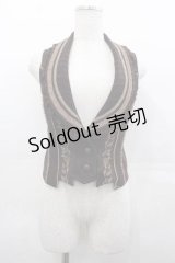 Ozz oneste / 薔薇刺繍ベスト  ブラウン I-25-07-16-014-OO-TO-HD-ZI