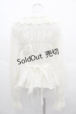 画像2: metamorphose / 【プラスサイズ】綿レースシャーリング長袖ブラウス（丸襟）  キナリ I-25-07-16-002-ME-BL-HD-ZI