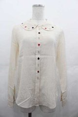 Jane Marple / トランプ刺繍ブラウス  アイボリー I-25-07-16-003-JM-BL-HD-ZI