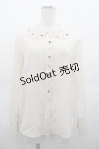 Jane Marple / トランプ刺繍ブラウス  アイボリー I-25-07-16-003-JM-BL-HD-ZI