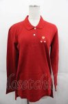 画像1: PINK HOUSE / ダッフルコートくまさん刺繍長袖ポロシャツ  赤 I-25-07-16-028-LO-TO-HD-ZI (1)