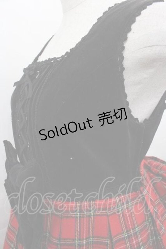 画像3: Angelic Pretty / ハイウエストタータンプリーツジャンパースカート  黒Ｘ赤 I-25-07-16-034-AP-OP-HD-ZI (3)