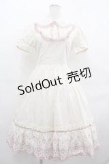 Innocent World / ロイヤルクラウン刺繍ワンピース S アイボリーＸピンク I-25-07-19-041-IW-OP-HD-ZI