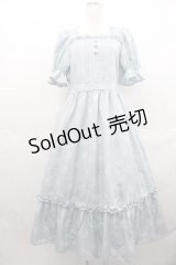 m petit by misako / NINA'S 花柄スクエアネックワンピース M サックス I-25-07-19-045-LO-OP-HD-ZI